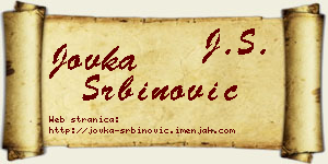 Jovka Srbinović vizit kartica
